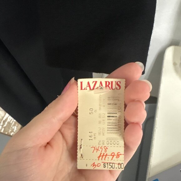 Vintage Spenser Jeremy Black Wool Long Sleeve Midi Dress Size 10 Made In USA LBD - Picture 12 of 14